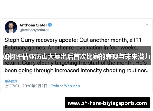 如何评估亚历山大复出后首次比赛的表现与未来潜力