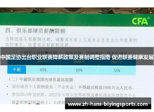 中国足协出台职业联赛降薪政策及赛制调整指南 促进联赛健康发展