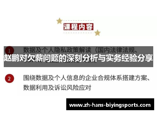 赵鹏对欠薪问题的深刻分析与实务经验分享